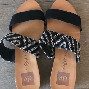CUTE slide sandals. Size 8. With cork heel